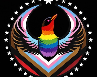 Rainbow Resistance Bird Digital Download, LGBTQ Pride Bird Art