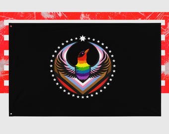 Rainbow Bird Pride Flag, LGBTQ Resistance Banner