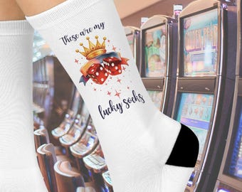 Lucky Gambling Socks, Cushioned ( Cruise Ship ) Casino Apparel, casino royal, gift for cruise