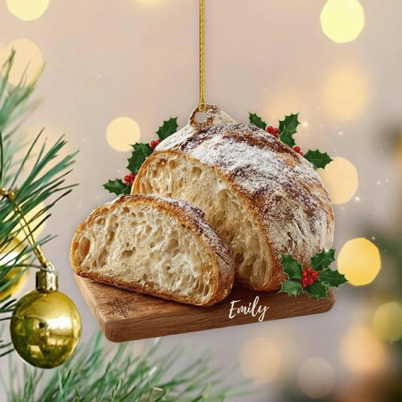 Personalized Bread Ornament, Funny Sourdough Ornament, Baking Lover ...