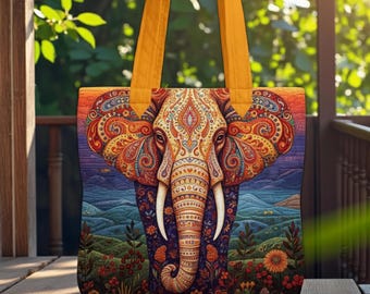 Elephant Bag, Elephant Lovers Gift, Elephant Tote Bag | Long