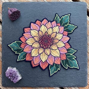 Custom Name Embroidered Flower Patch, Botanical Floral Iron On Gifts for Men Women, Garden Decor, Floral Lovers Jacket Backpack Gift Mother