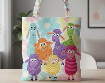 Zwarte kat bloemen draagtas, volkskunst kattentas, kleurrijk kattenliefhebber cadeau, artistieke canvas draagtas, schattige boho kattentas