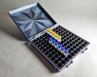 Caja de almacenamiento para 100 viales de péptidos de 3 ml - Elegante color gris.