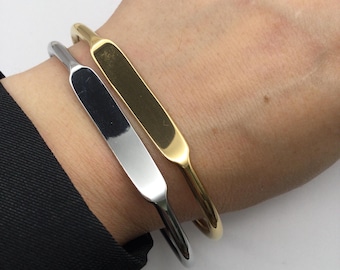 Gold &Silver Engraved Cuff Bracelet