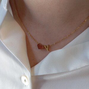 Colgante inicial de oro, colgante personalizado, colgante del alfabeto, regalo personalizado, collar con nombre, collar con letras, collar con nombre personalizado para ella, para él