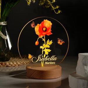 Personalized Night Light with Name, Mother&#39;s Day, Mom and grandma
