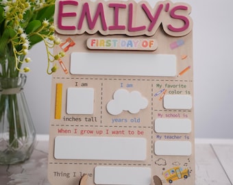 Personalized First & Last Day of School Board: Reusable Magnetic Sign