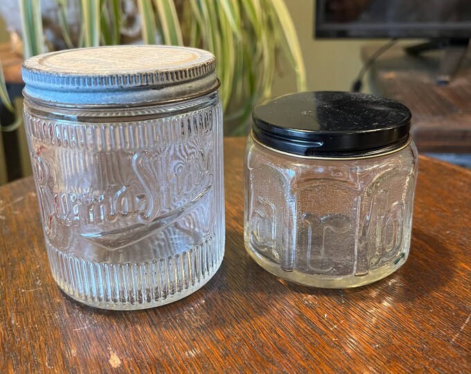 Vintage Barber Shop Jars Barbasol Burma Shave Bottles Antique Shaving