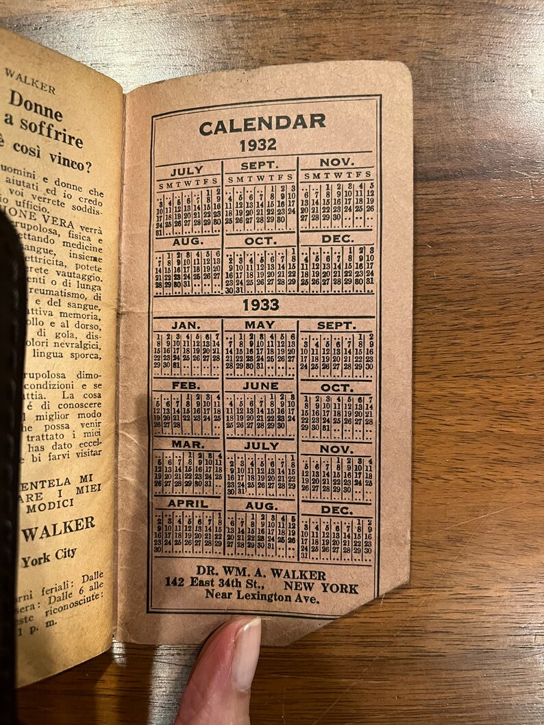 Old New York Calendar 19321933 New York Guide Vintage Antique Etsy