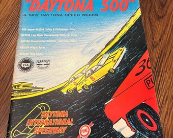 1962 Daytona 500 NASCAR Race Official Souvenir Program, Daytona INternational Speedway, Nascar Races
