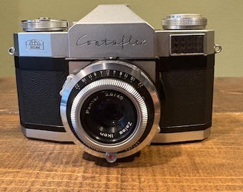 Zeiss Ikon Contaflex 35mm SLR Camera With 45mm F2.8 Lens, Vintage German Film Camera