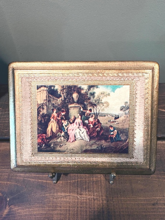 Beautiful Vintage Italian Florentine Wall Plaques, Wall Art, Wall Hanging, Wall Plaque, Gallery Wall, Vintage Wood Plaque Frame