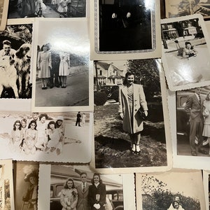 Mixed Lot 50 Original Vintage Antique Black and White Photos 1900s-1970s Scrapbook, Junk Journal, Photo Props Photo Collection FREE Shipping