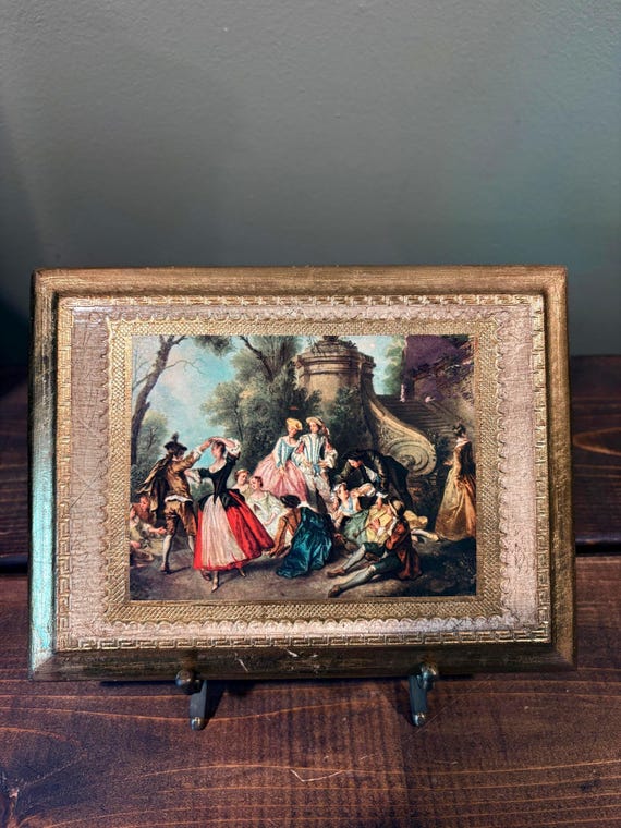 Beautiful Vintage Italian Florentine Wall Plaques, Wall Art, Wall Hanging, Wall Plaque, Gallery Wall, Vintage Wood Plaque Frame