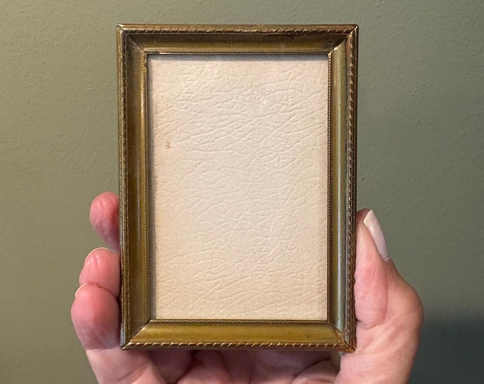 Vintage Small Gold Rectangular Frame With Glass and Self Easel, Vintage ...