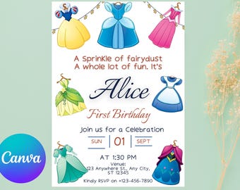 PINK FASHION Doll Birthday Invitation: Girls Party, Editable Evite (PDF Download)