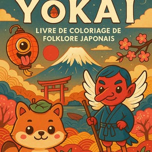 Livre de Coloriage Kawaii à Imprimer – 22 ページ PDF |アクティビティ クリエイティブ アンファン & 大人 |妖怪と民俗学ジャポネ
