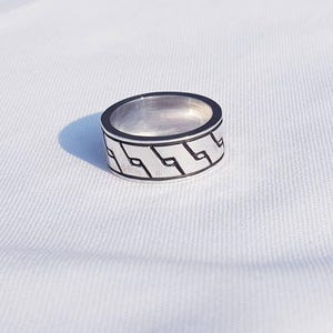 Men&#39;s pattern ring Fashion Ring, Men&#39;s silver Ring, Simple Ring, Unique  Pattern Ring, Daily Accessories, Men&#39;s Ring