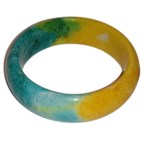 Colorful Jadeite Jade Bangle Bracelet - image 4