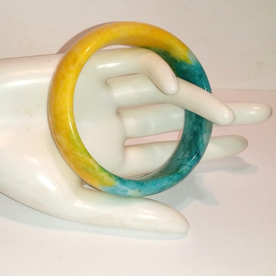 Colorful Jadeite Jade Bangle Bracelet - image 1