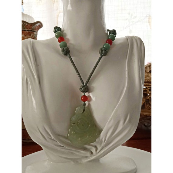 Green Jade Pendant Necklace - image 2