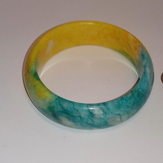 Colorful Jadeite Jade Bangle Bracelet - image 7