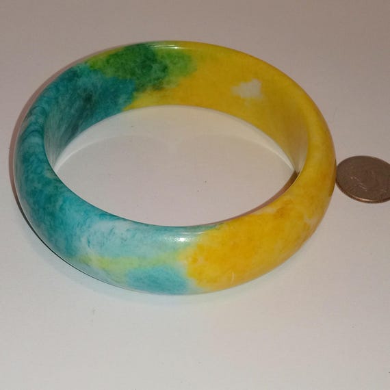 Colorful Jadeite Jade Bangle Bracelet - image 3