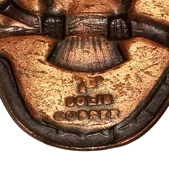 Vintage Charming Solid Copper Bell Trading Owl Pe… - image 7