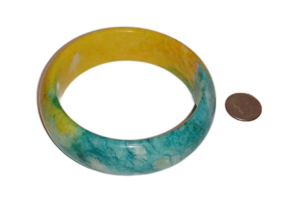 Colorful Jadeite Jade Bangle Bracelet - image 8