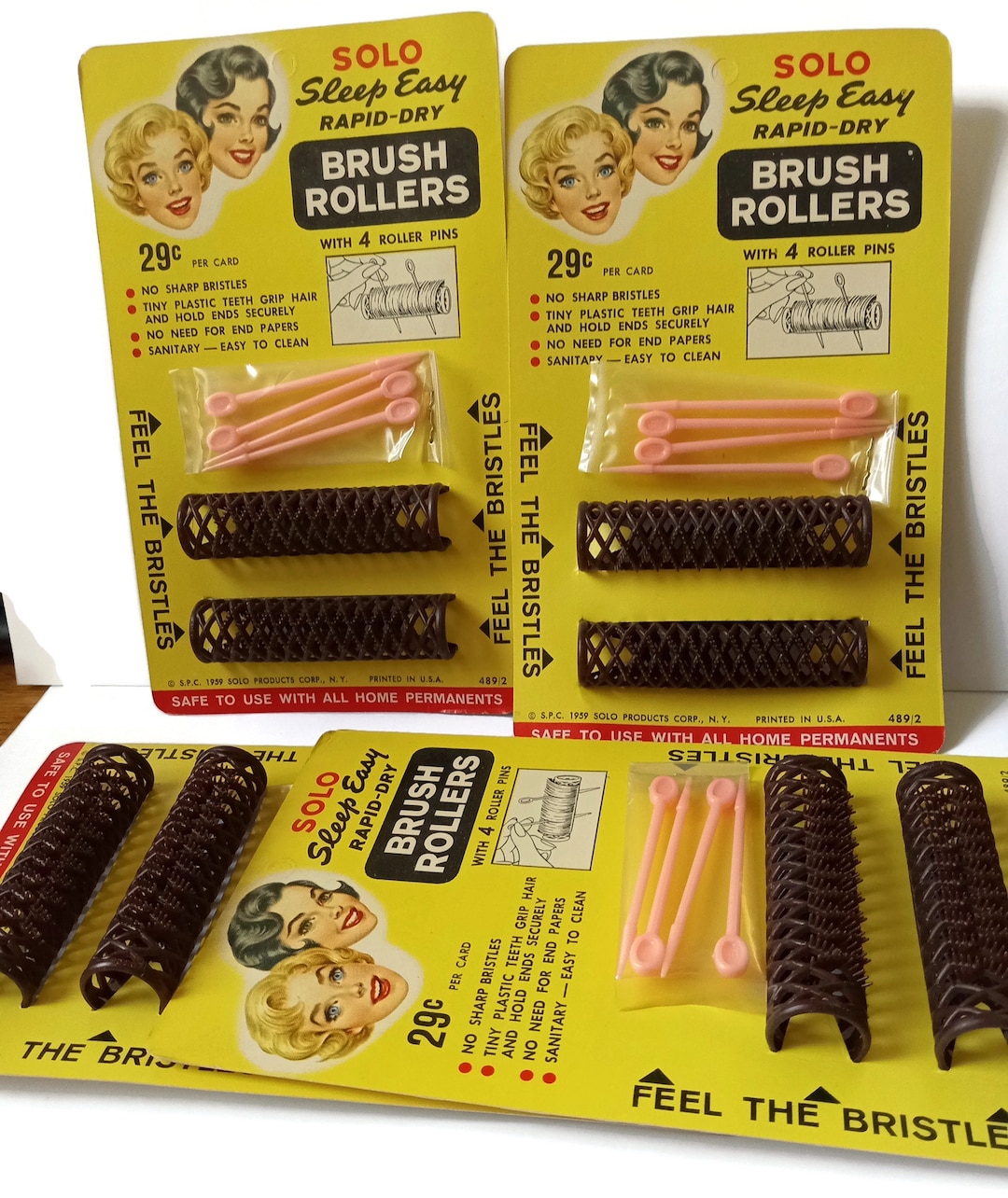 Vintage Hair Curlers on Original Card 1959' Etsy