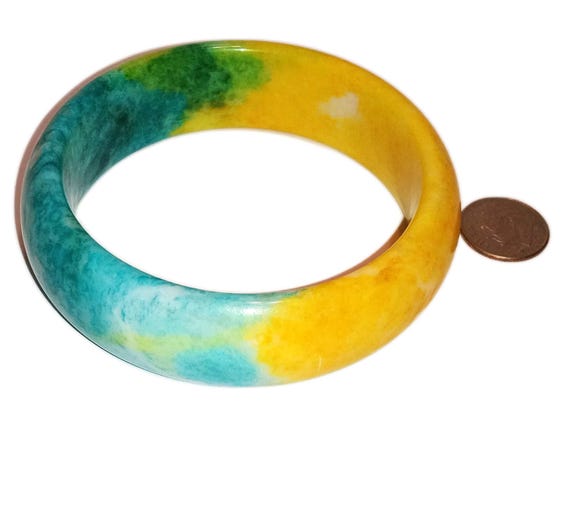 Colorful Jadeite Jade Bangle Bracelet - image 5