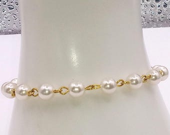 Two (2) Faux Pearl Vintage Bracelets