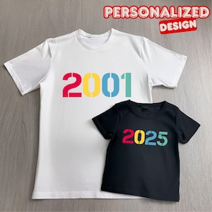 Camiseta de cumpleaños personalizada – Año estimado personalizado – Diseño digital – Camiseta de cumpleaños imprimible – Descarga instantánea