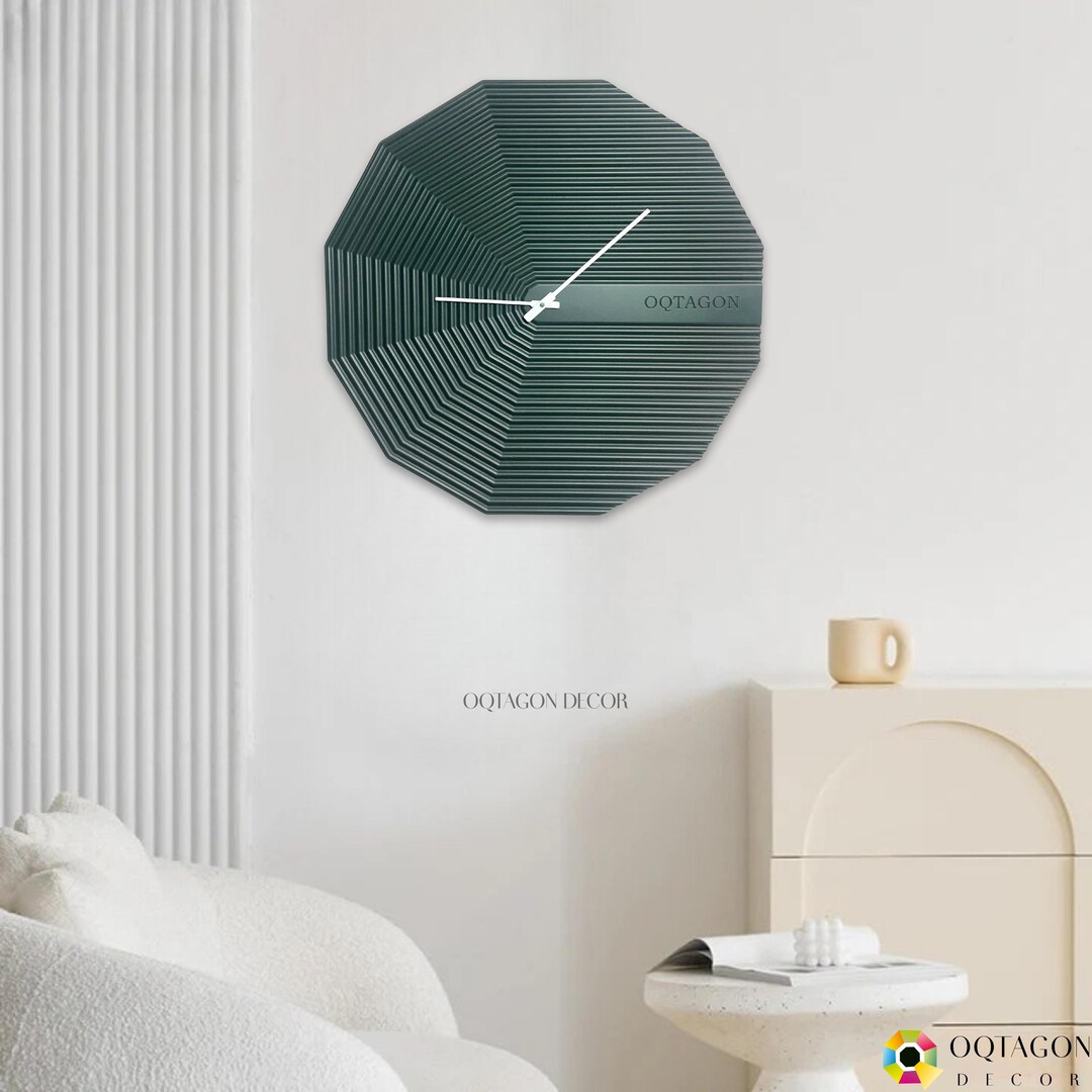 The Twelfora Series Wall Clock - Geometric Fold Design, Sculptural ...