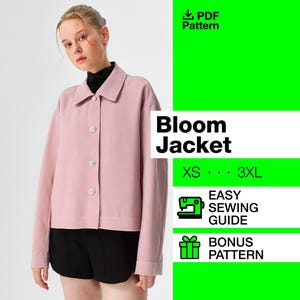 Bloom Jacket Sewing Pattern | Jacket Pattern | Women Patterns | PDF Pattern | DXF pattern | Patterncode