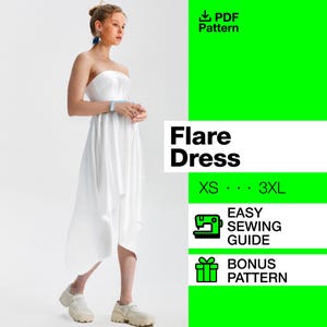 Flare Dress Sewing Pattern | Dress Pattern | Women Patterns | PDF Pattern | DXF pattern | Patterncode