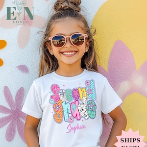 Second Grade Shirt – Custom Girls Back to School tshirt – Personalized First Day of School Outfit – Retro Pink T-Shirt -2nd Grade Gift