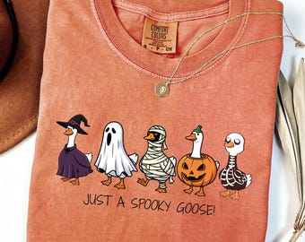 Spooky Goose Baby Comfort Colors® Shirt, Halloween Tee, Funny Goose Costume, Fall , Spooky Season shirt, Spooky Goosey Shirt