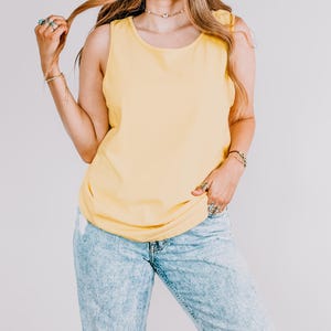 Comfort Colors® Tank Top, Minimalist Cotton Muscle Tee, Solid Color Summer Top, Sleeveless Casual Shirt, Basic Everyday Women’s Tank