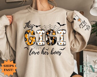 Personalized Halloween Gigi Sweatshirt, Spooky Gigi Shirt, Gift for Gigi, Spooky Gigi Sweatshirt, Halloween Shirt For Gigi, Custom Halloween