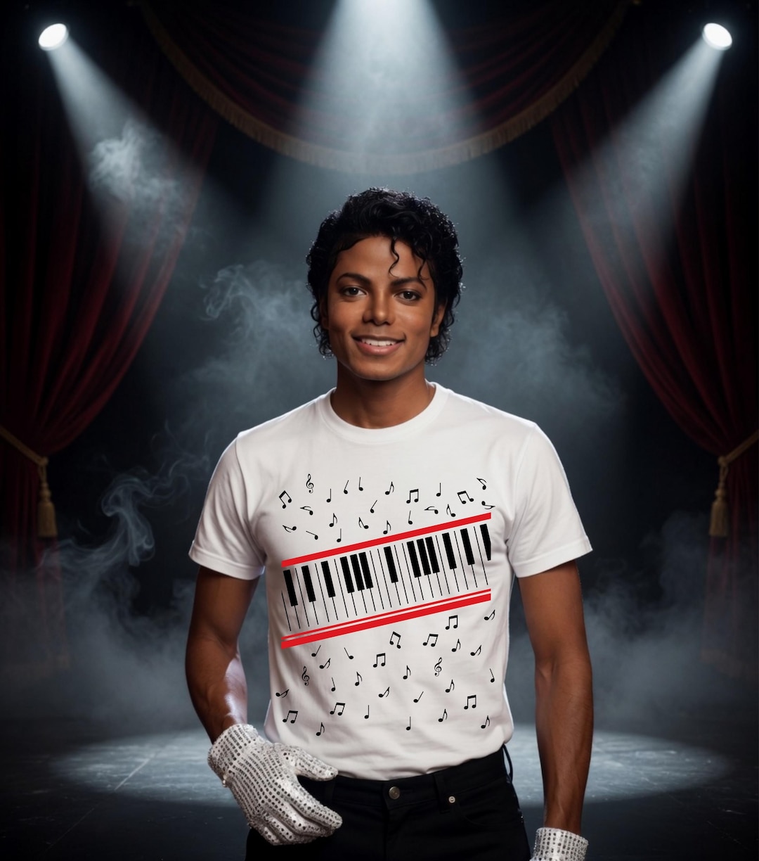 Michael Keyboard Michael Jackson Beat It Piano Keys T Shirt, King of Pop Music Tee, MJ ...