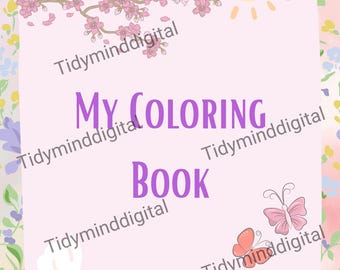 Libro para colorear de Chicas Mágicas para niños: 25 páginas imprimibles de sirenas, unicornios, flores y más / Descarga en PDF para niñas de 4 a 8 años