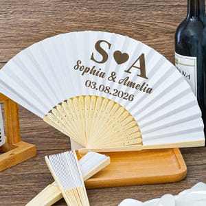Custom Name Wedding Fans, Personalized Initial Folding Fans, Bachelorette Party Fans, Party favor Gifts, Bridal Shower Gift, Bridesmaid Gift