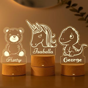 Personalized Unicorn Night Light: Custom Name Nursery Decor