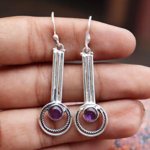 Beautiful Amethyst Earring, Handmade Earring ,925 Silver Earring, Bestseller Earring, Designer Earring, Round Stone Earring, Earring For Her