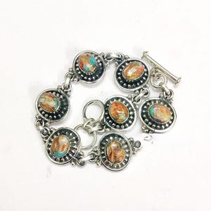 Natürliches Austern-Kupfer-Türkis-Armband, 925er Silberarmband, handgefertigtes Armband, Bestseller-Armband, Einzigartiges Armband, Geschenke für die Liebe