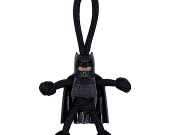 Brelok do kluczy z minifigurką Batmana z paracordu, DC, towarzysz z paracordu, brelok, breloczek