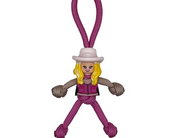Llavero de minifigura de paracord de Barbie, compañero de paracord, llavero, llavero