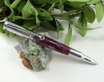 30 Caliber Bullet Cartridge Writing Pen - Crimson Sky - Free Engraving